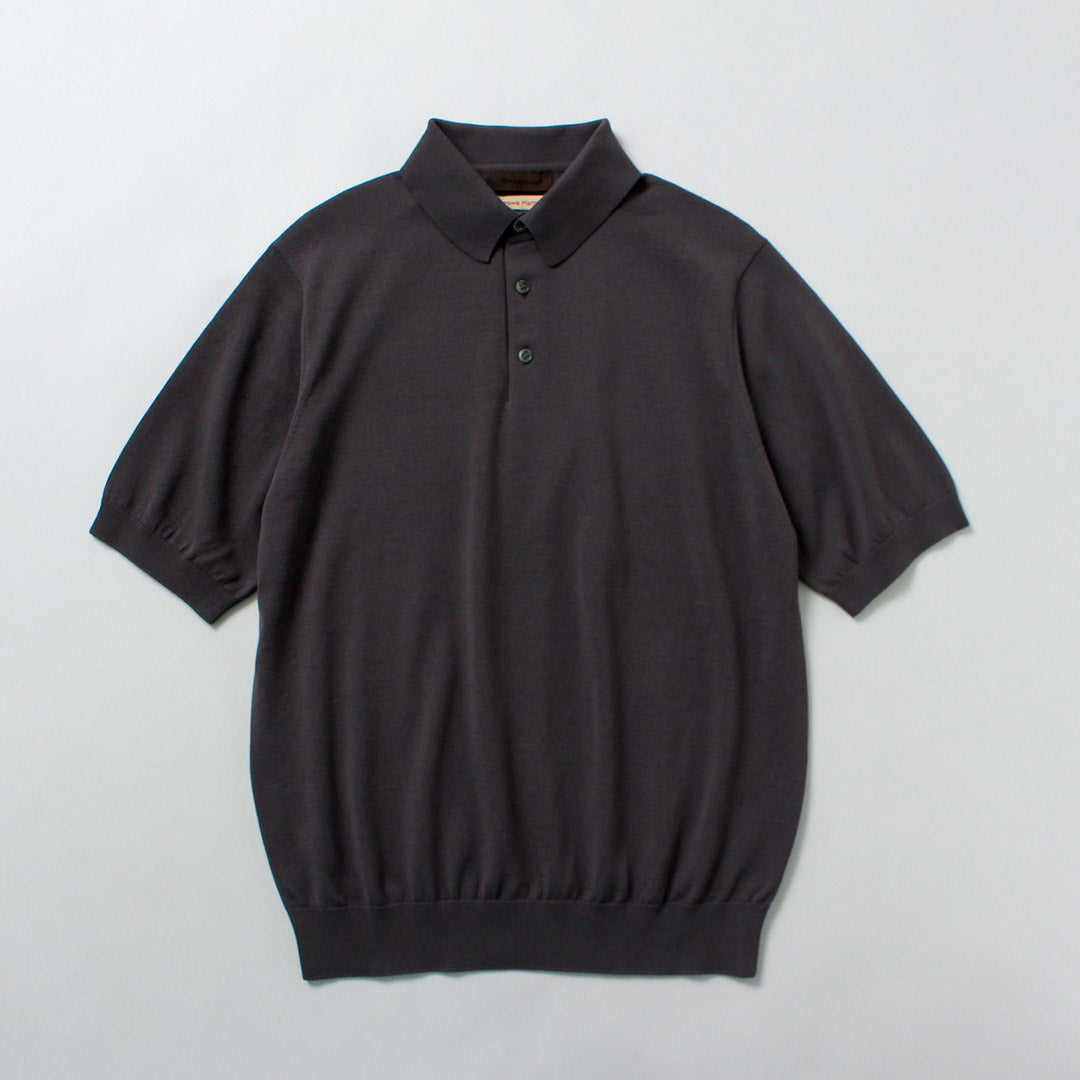 RINASCENTE / 定制 12G 平纹针织混合可水洗 Polo 衫