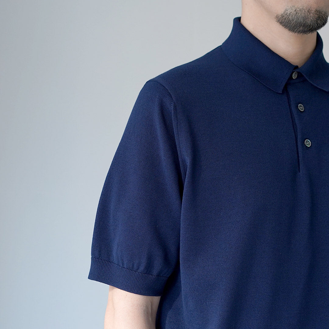 RINASCENTE / 定制 12G 平纹针织混合可水洗 Polo 衫