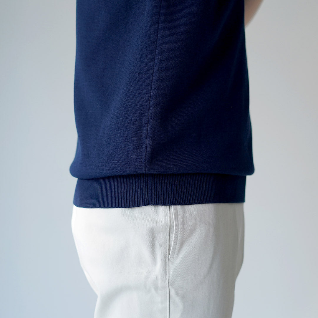 RINASCENTE / 定制 12G 平纹针织混合可水洗 Polo 衫