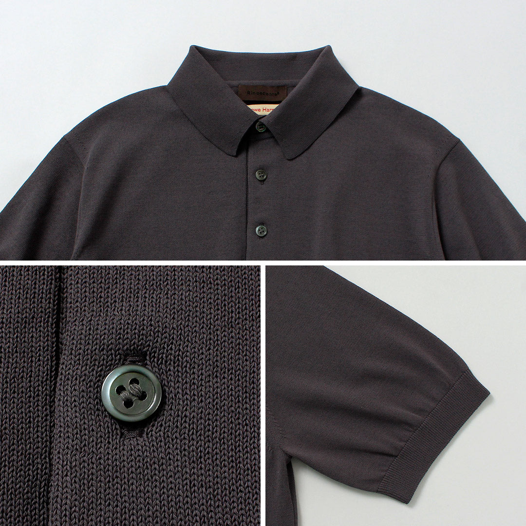 RINASCENTE / 定制 12G 平纹针织混合可水洗 Polo 衫