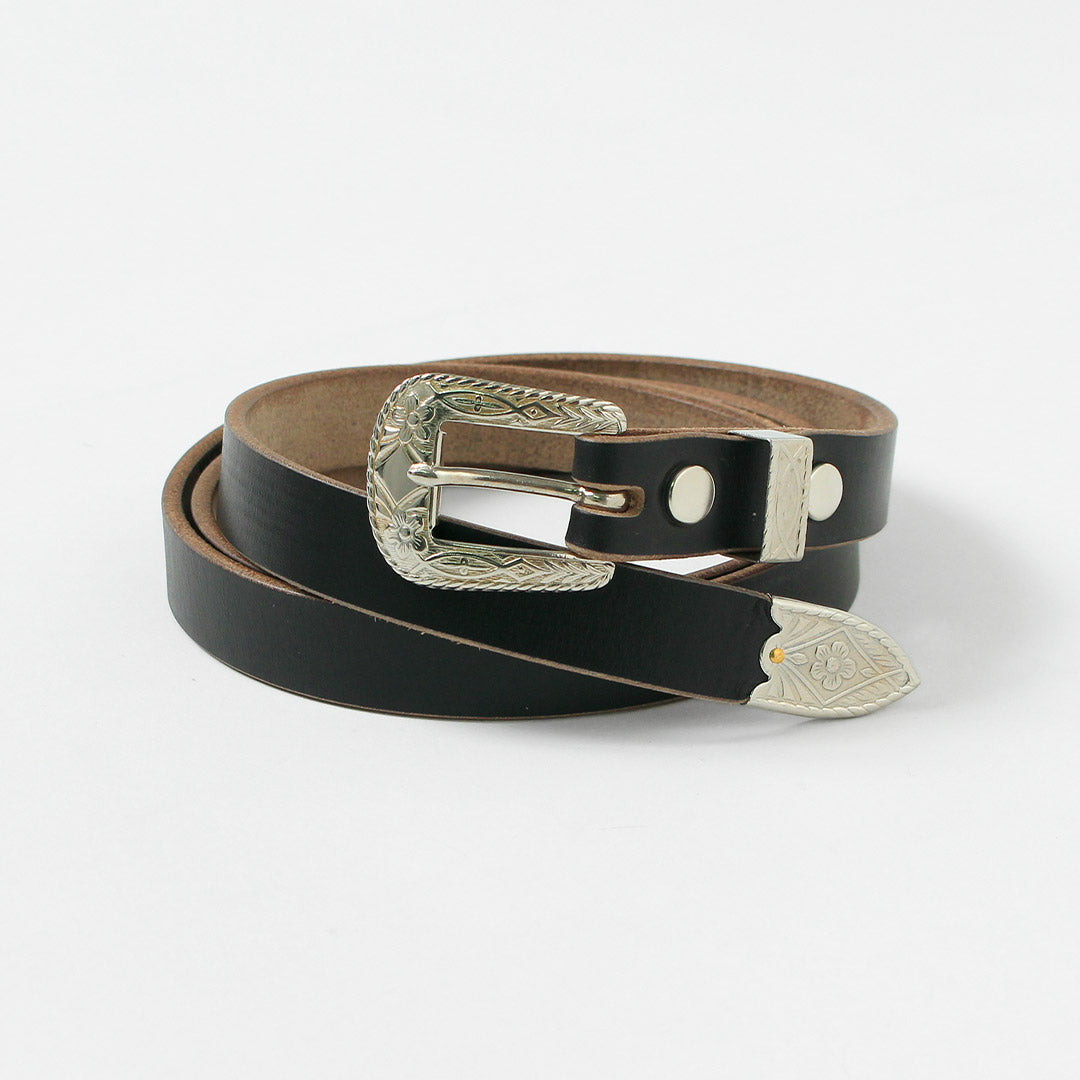 BUTTON WORKS / N&J Western Buckle Narrow Belt