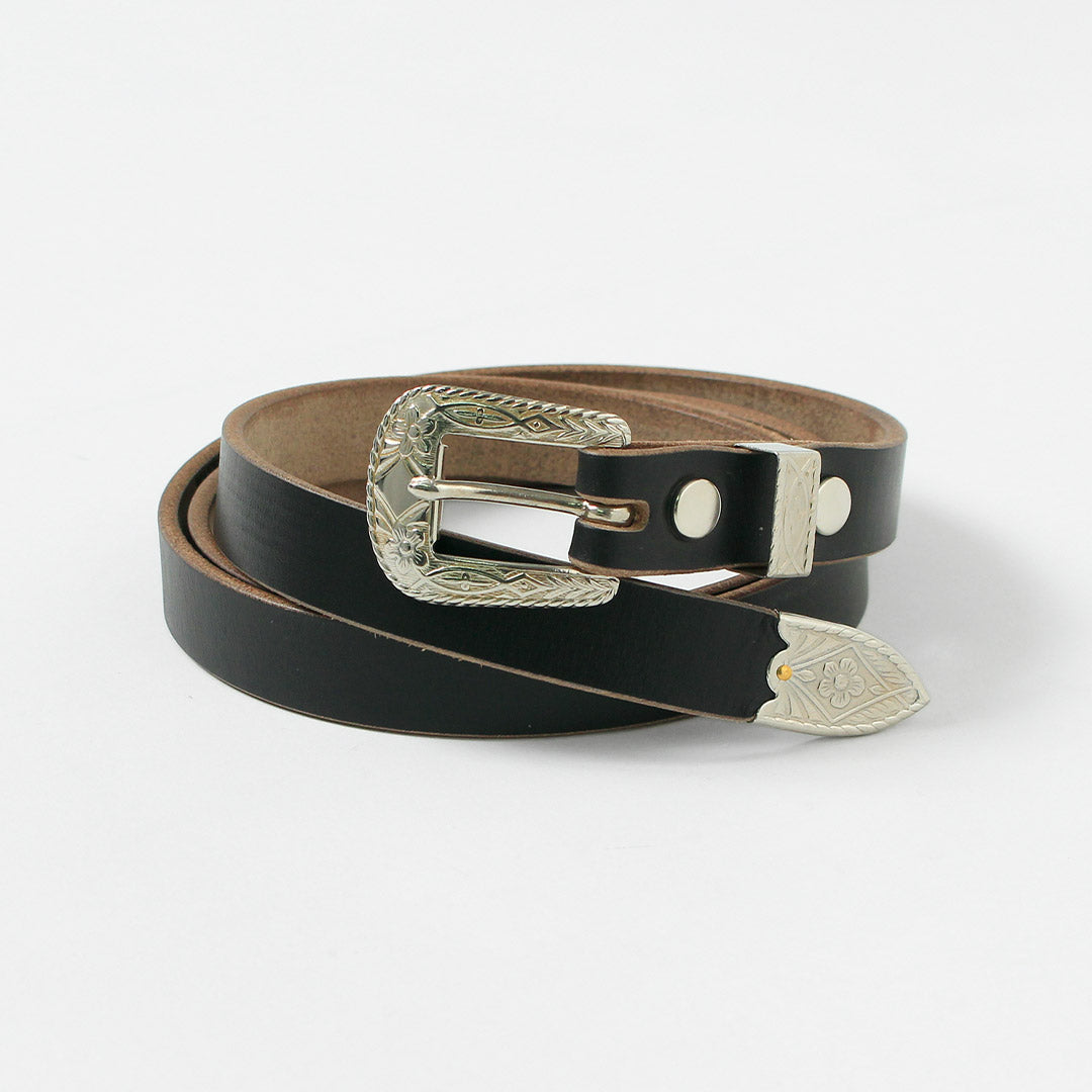 BUTTON WORKS / N&J Western Buckle Narrow Belt