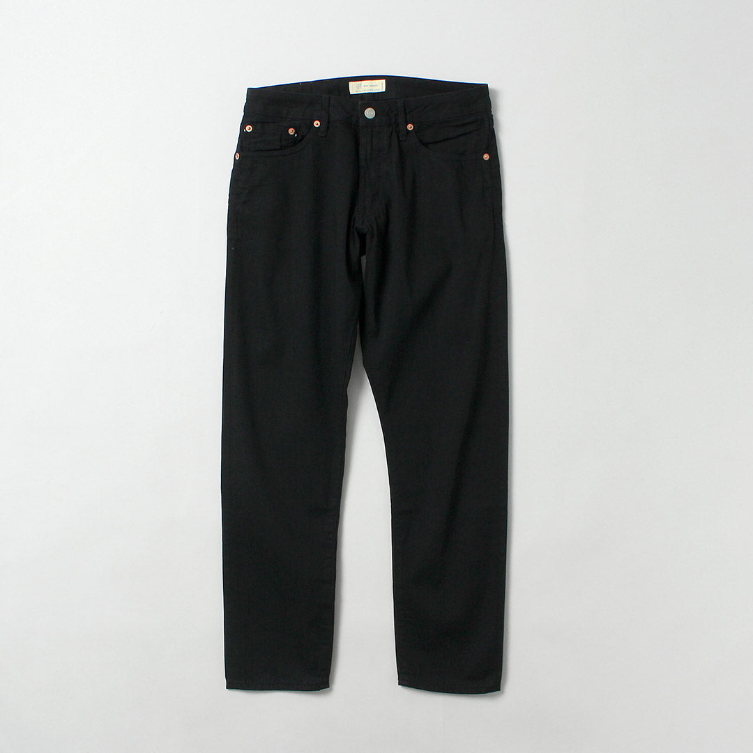 Blue refabric / 8oz Semi-Wide Tapered 5P Black Jeans