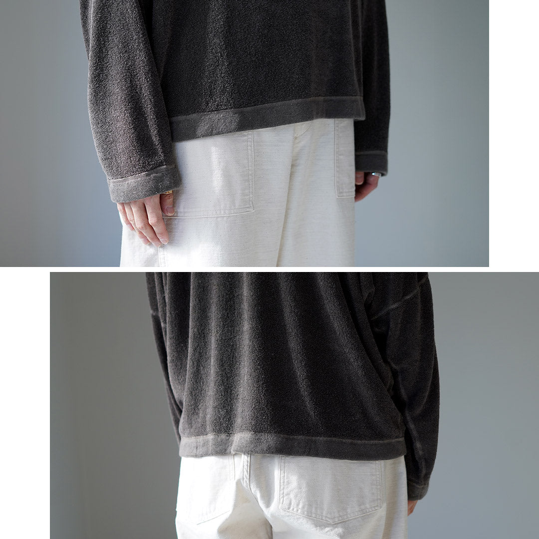KEMA DESIGNS / 亞麻毛絨亨利領套頭衫
