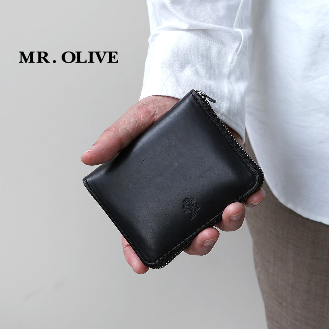MR.OLIVE / Cartera compacta con cremallera Horween Chromexcel Leather