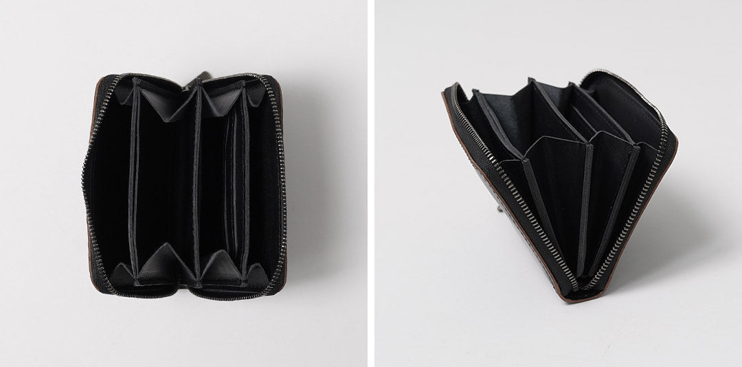 MR.OLIVE / Cartera compacta con cremallera Horween Chromexcel Leather