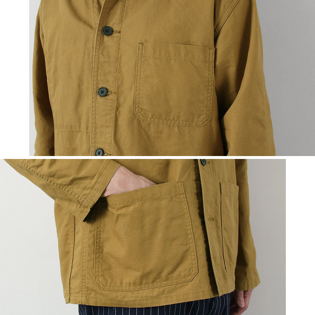 Blue refabric / Duck French Coverall Jacket
