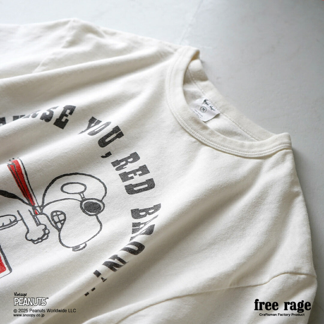 FREE RAGE / PEANUTS×free rage RED BARON Print Recycled Cotton Short Sleeve T-Shirt