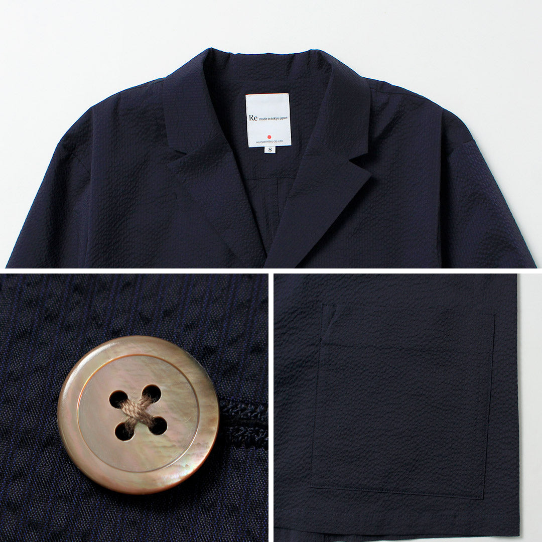 RE HECHO EN TOKIO JAPÓN / Chaqueta Coolmax Seersucker Tailored 3B