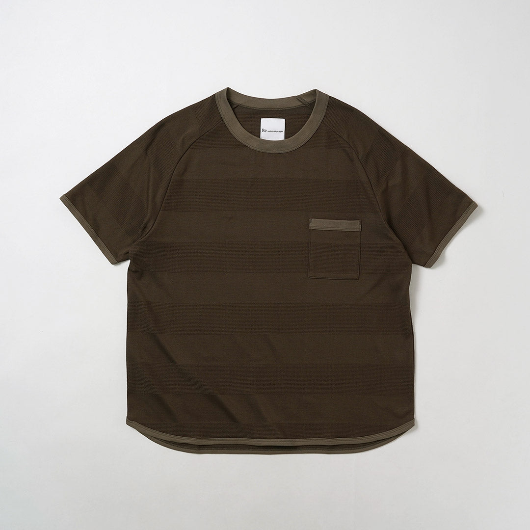 RE MADE IN TOKYO JAPAN / COOLMAX Jacquard Striped Knit T-Shirt