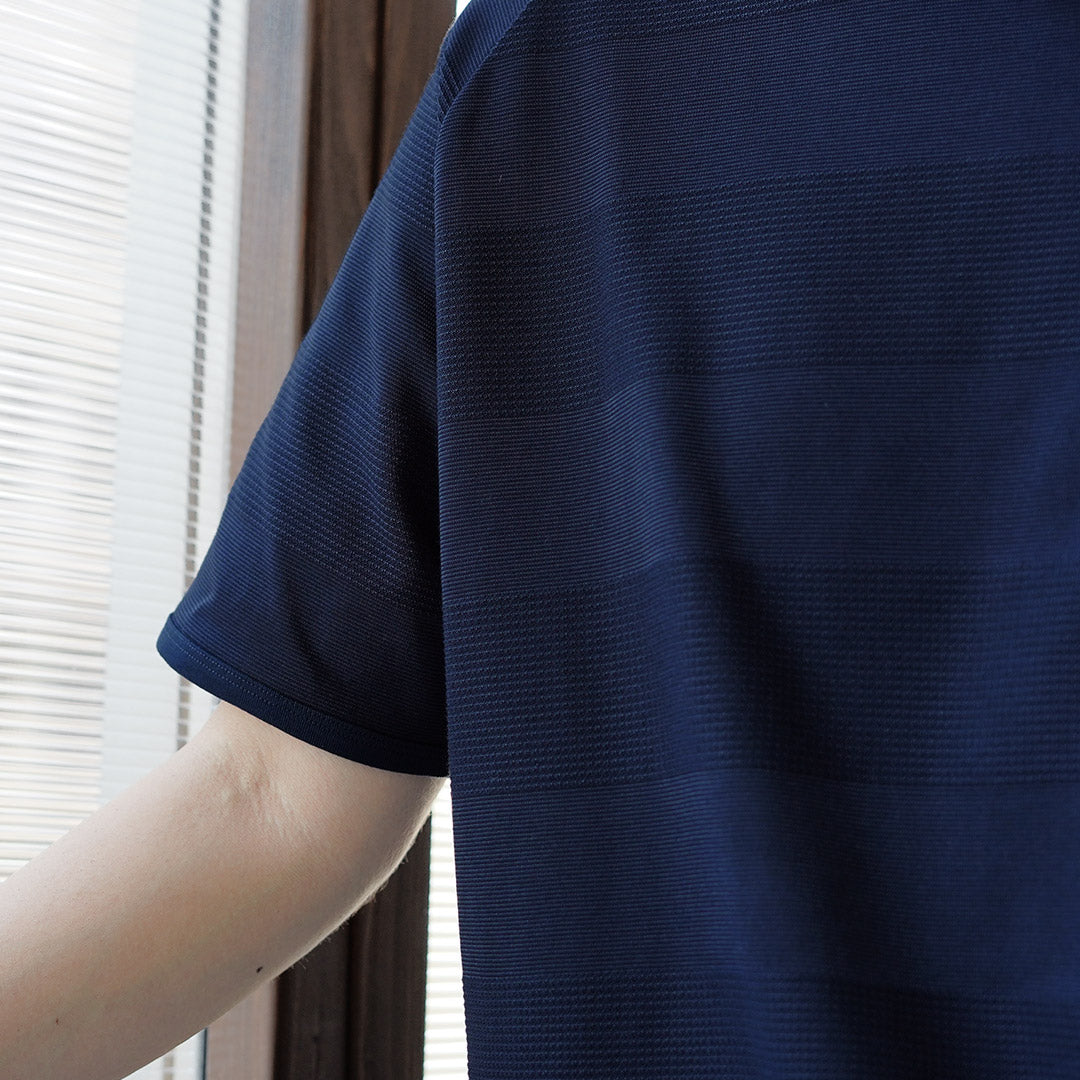 RE MADE IN TOKYO JAPAN / COOLMAX Jacquard Striped Knit T-Shirt