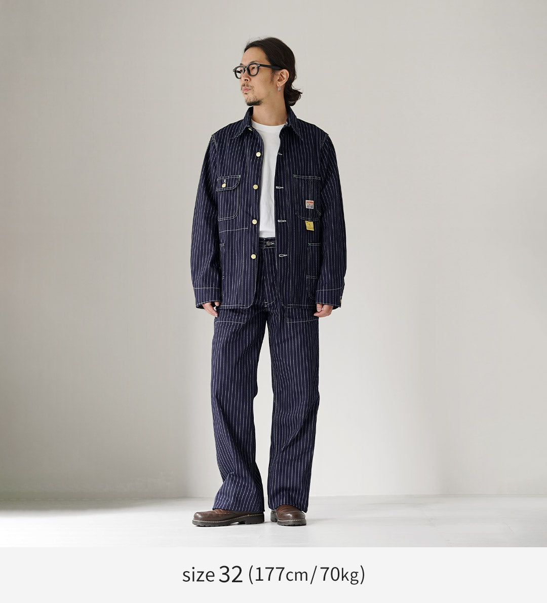SUGAR CANE / 9oz 와바시 스트라이프 엔지니어 팬츠