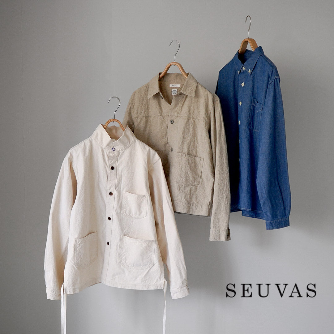 SEUVAS / 8oz 캔버스 윙 칼라 셔츠 재킷