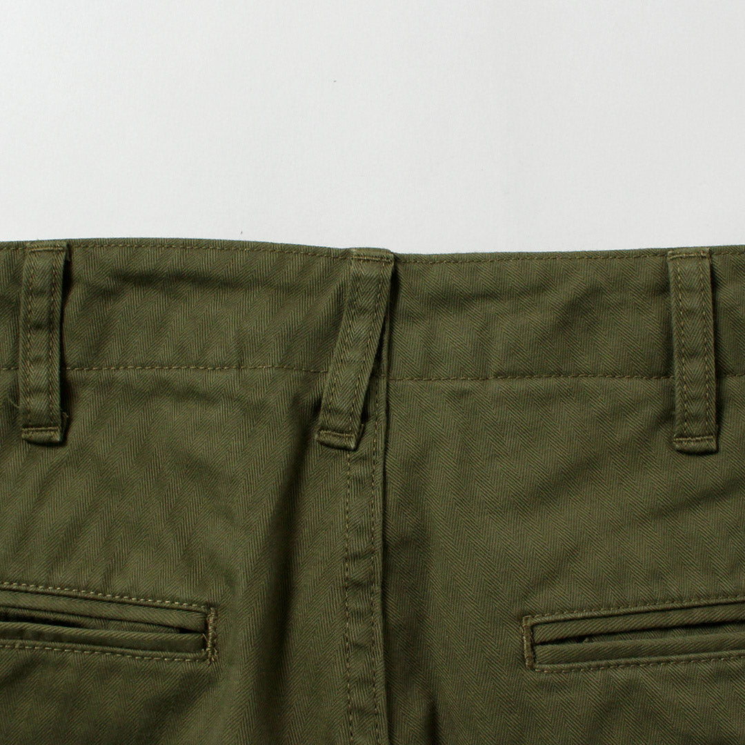 Blue refabric / Herringbone Wide Tapered Vintage Trousers