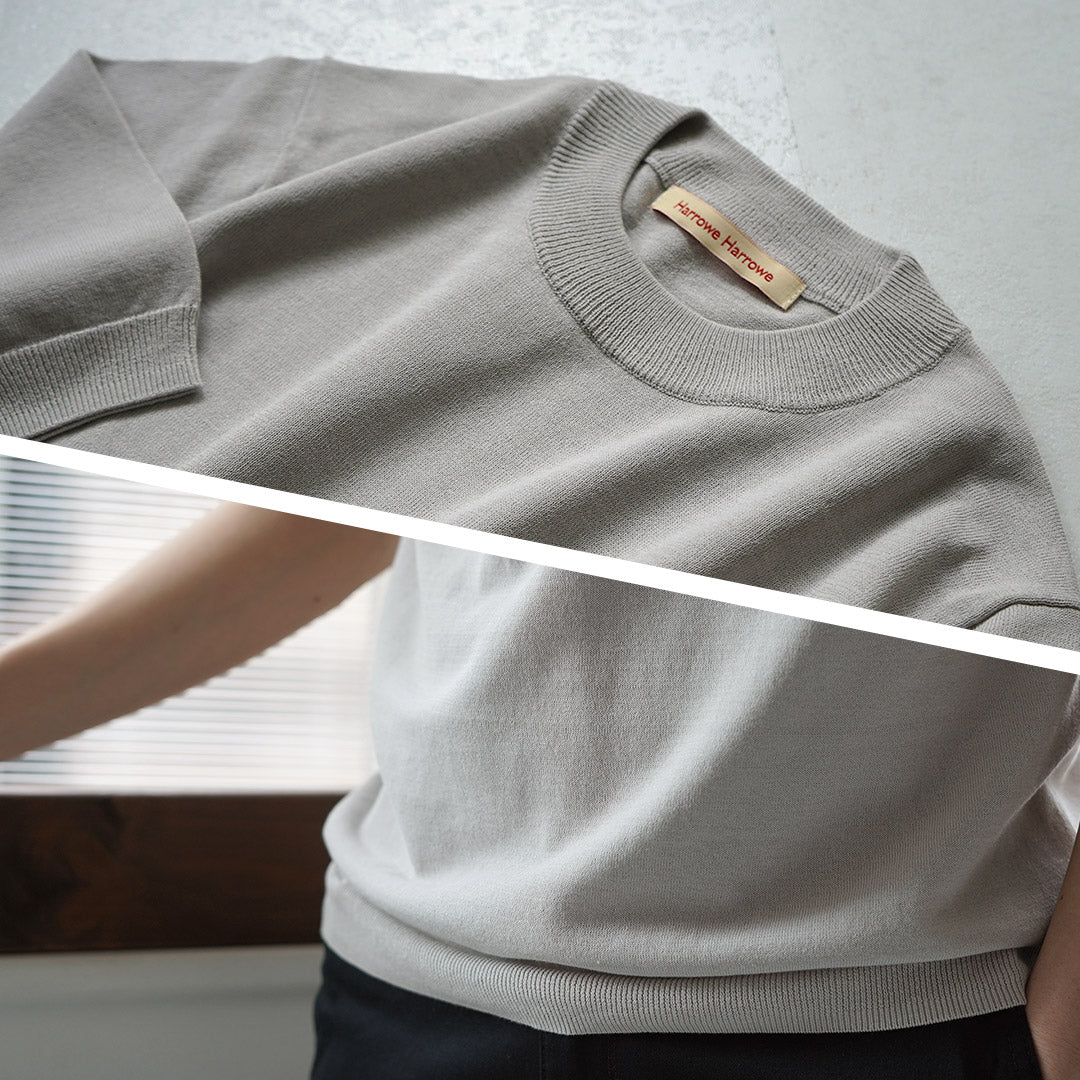 HARROWE HARROWE / 14G Camiseta de algodón con cuello ligeramente alto