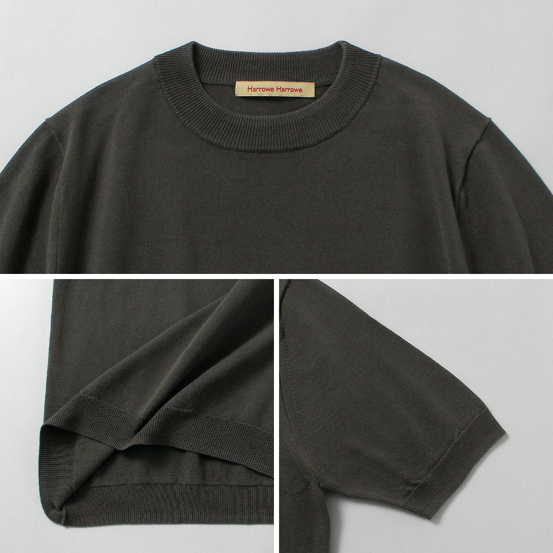 HARROWE HARROWE / 14G Camiseta de algodón con cuello ligeramente alto