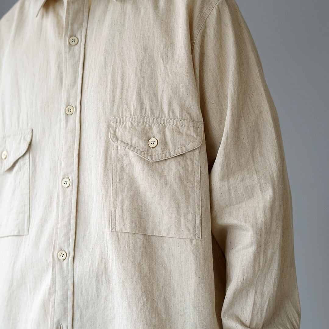 KEMA DESIGNS / Cotton Linen Farmer Shirt