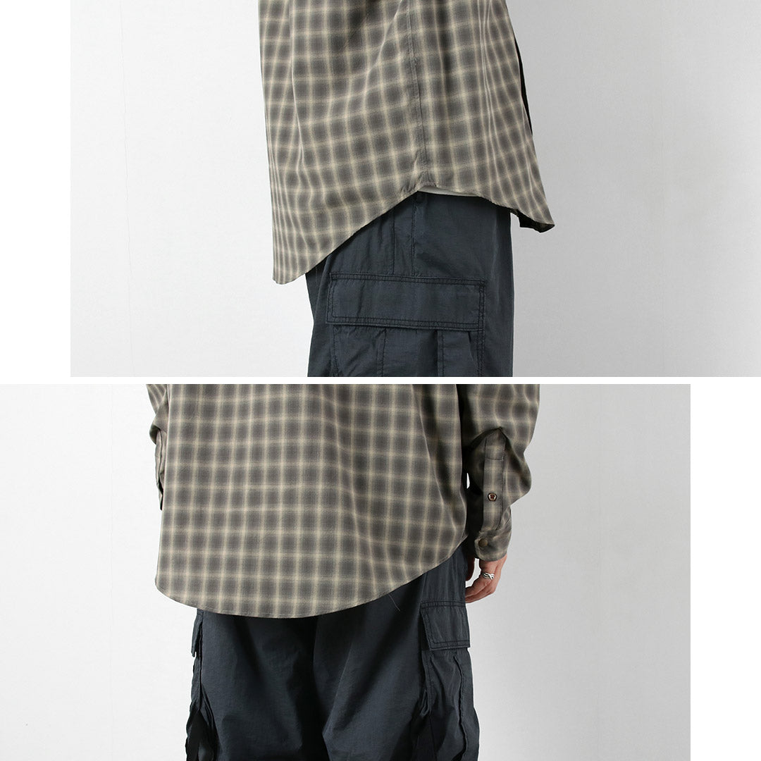 RAG / Ombre Check Hooded Shirt UV Cut