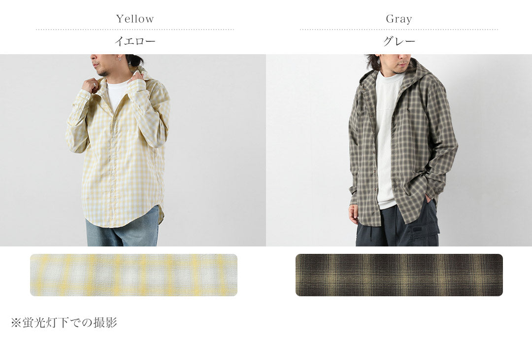 RAG / Ombre Check Hooded Shirt UV Cut