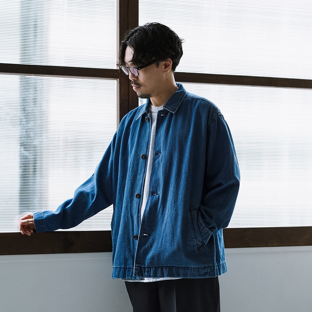 GOHEMP / Commande spéciale Manteau surchemise en denim de chanvre et coton 9oz GOHEMP × KEMA DESIGNS