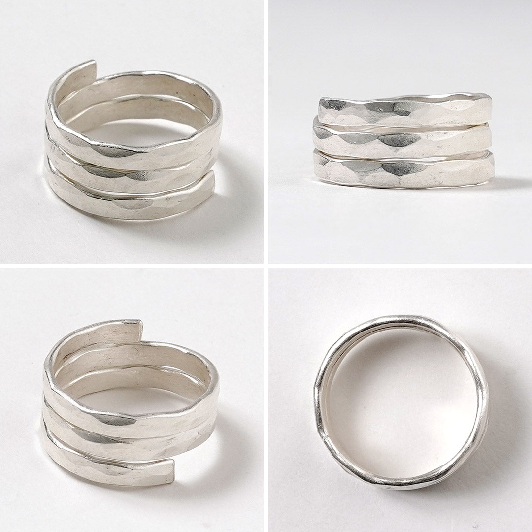 phaduA / Karen Anillo de plata con ojo martillado en espiral