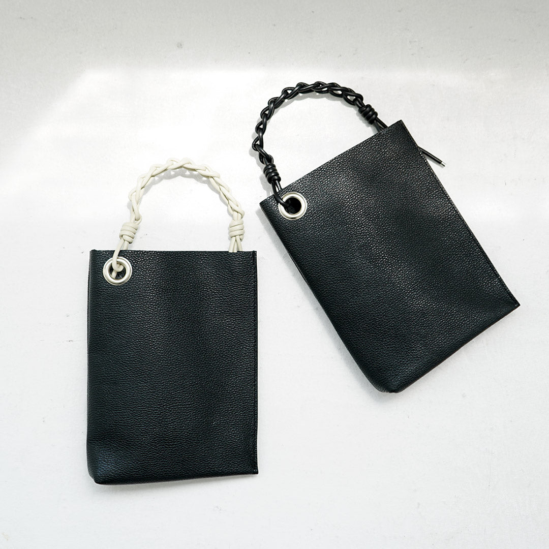 SENTI / Shrunken Leather Chain-Handle Mini Handbag