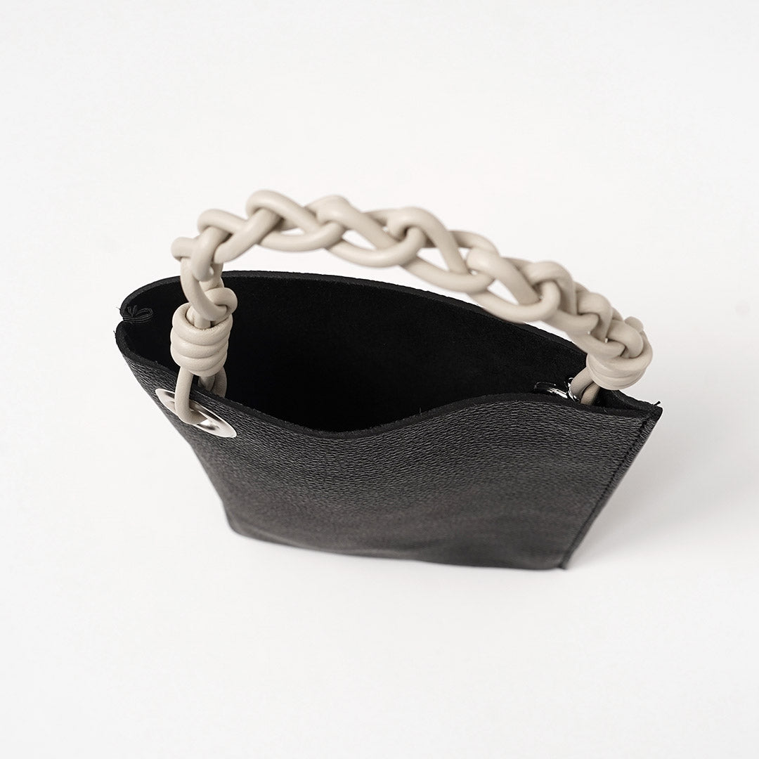 SENTI / Shrunken Leather Chain-Handle Mini Handbag
