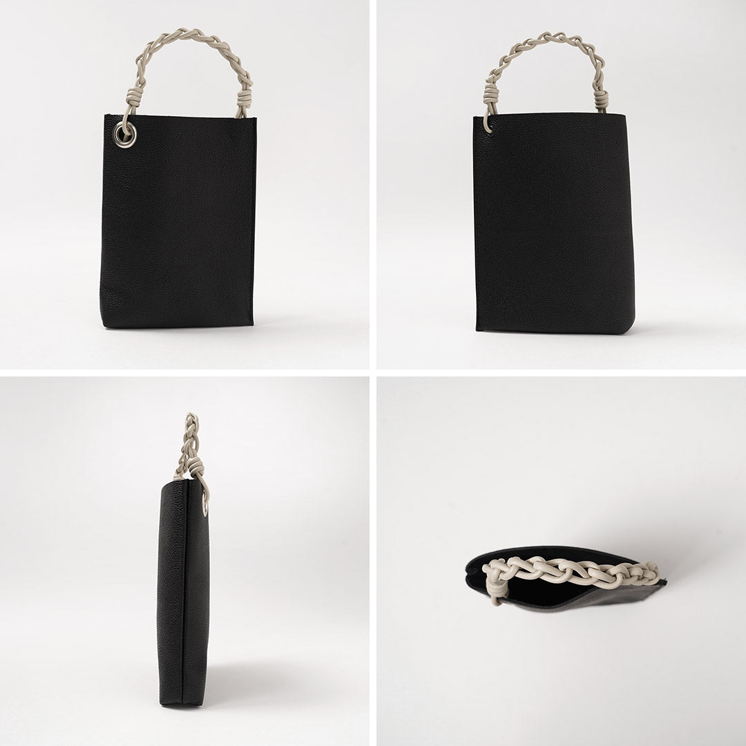 SENTI / Shrunken Leather Chain-Handle Mini Handbag