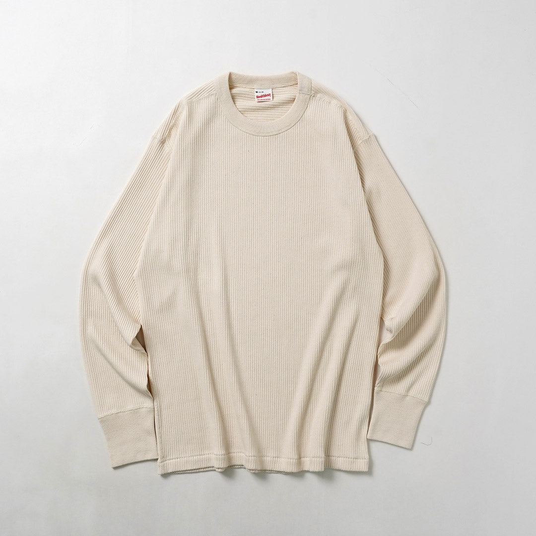 HEALTHKNIT / Manga larga con cuello redondo y canalé militar