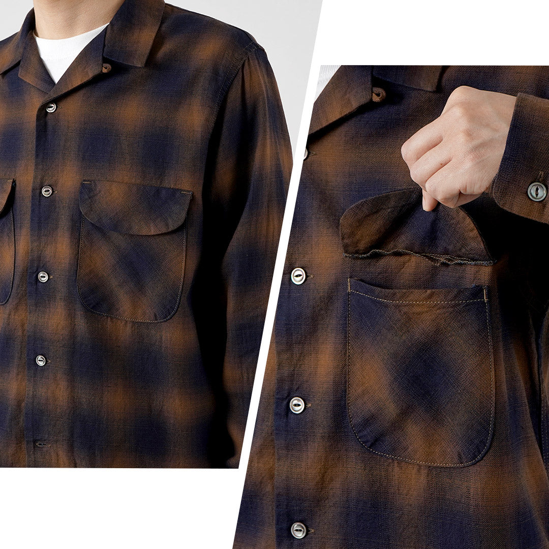 FOB FACTORY / F3519 Check Open-Collar Shirt