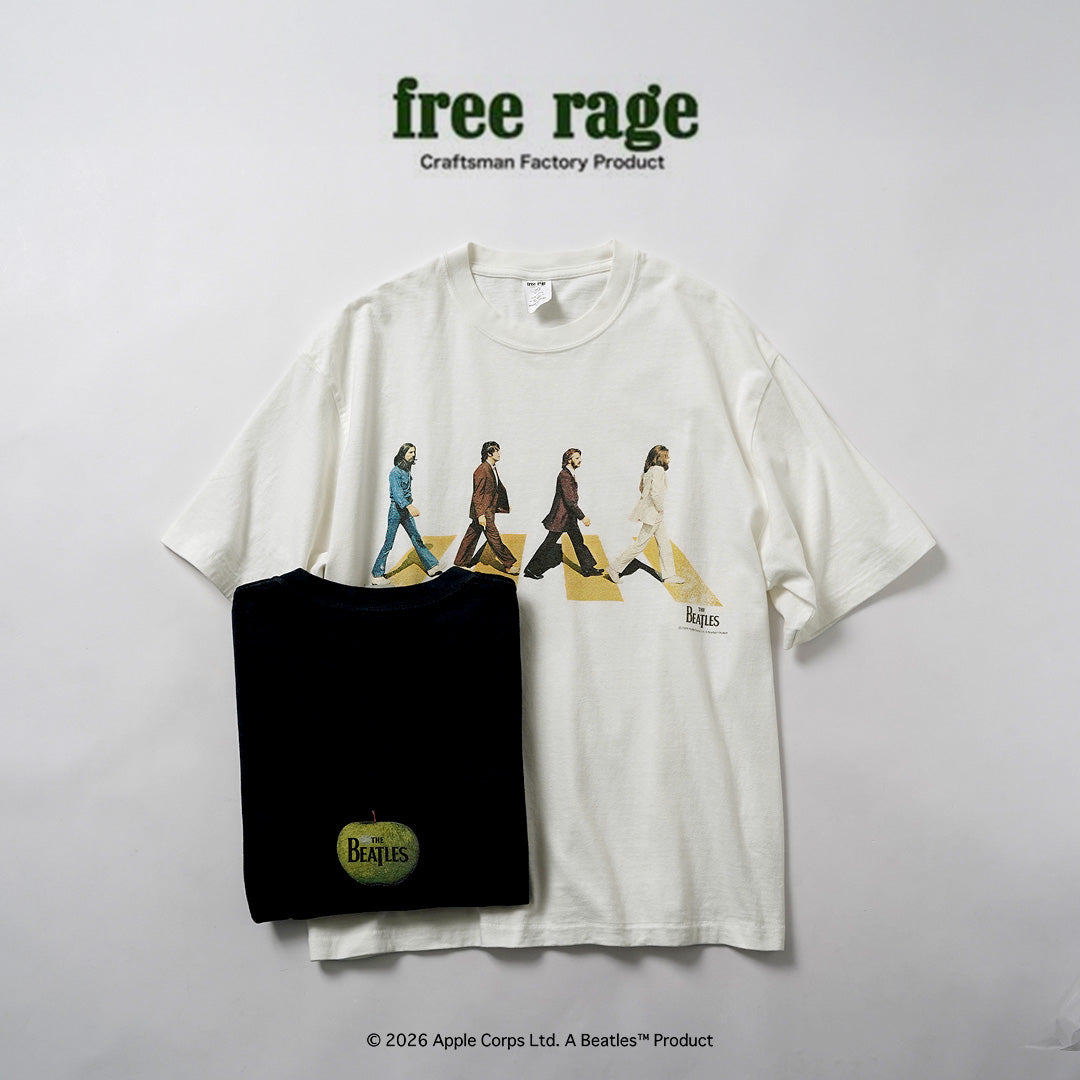FREE RAGE / The Beatles × FREE RAGE Última grabación Camiseta de manga corta de algodón reciclado