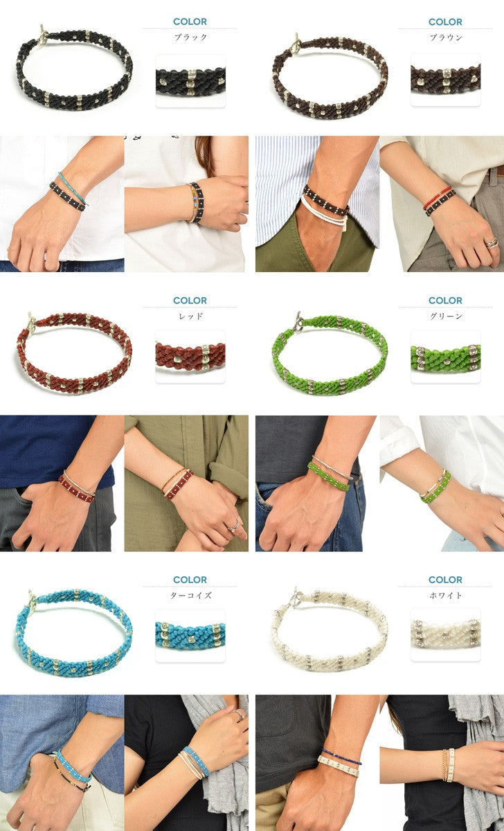 Bracelet à triple brin à cordon de phadua / cire