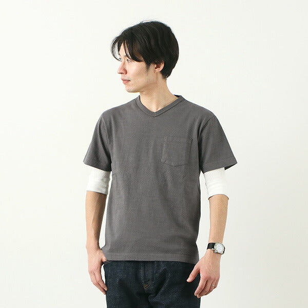 BARNS / BR-1101 Loopwheel Jersey Manches Courtes Col en V