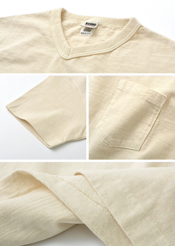 BARNS / BR-1101 Loopwheel Jersey Manches Courtes Col en V