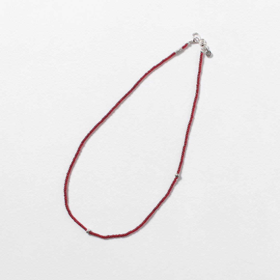 phaduA / White Heart Antique Beaded Necklace
