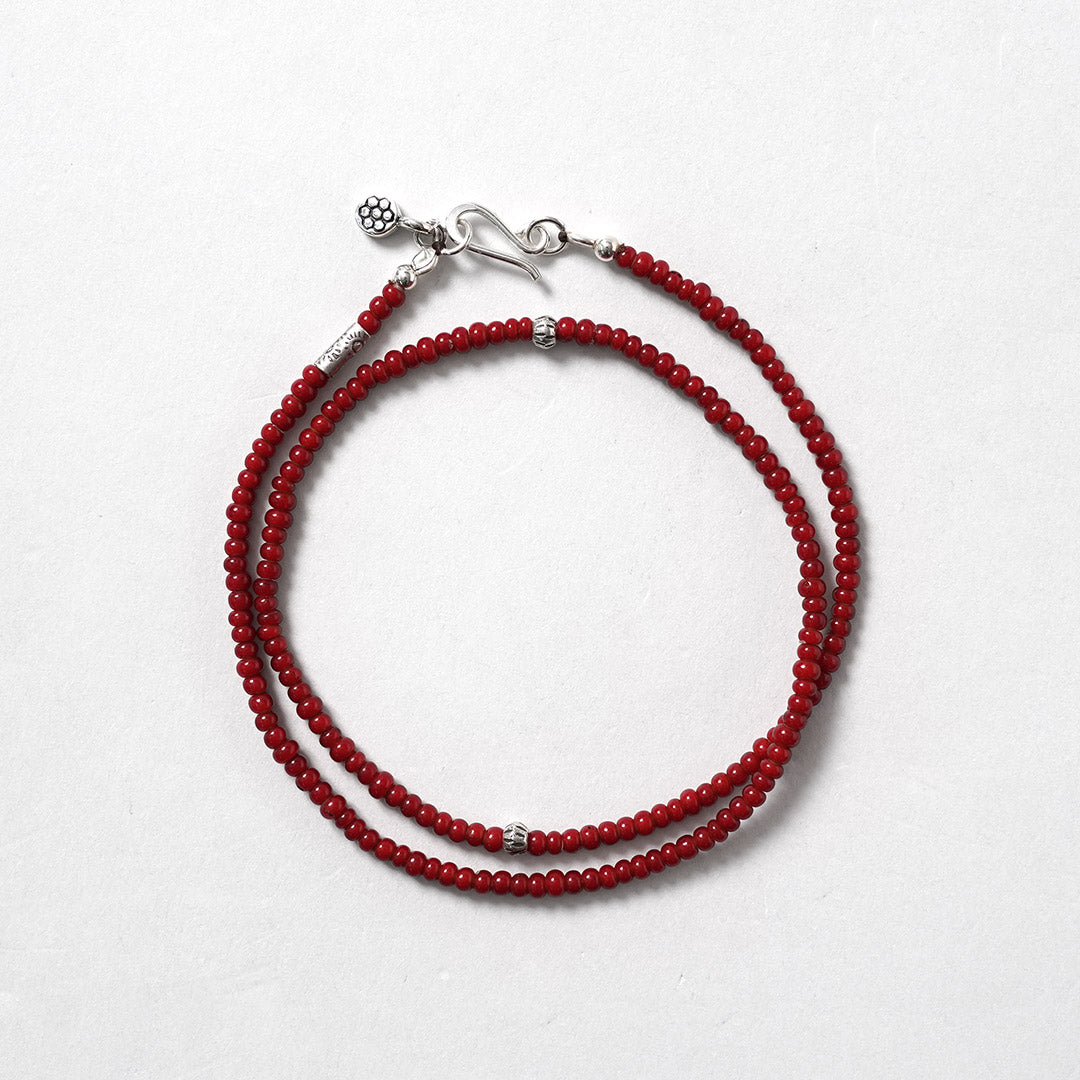 phaduA / White Heart Antique Bead Necklace with Karen Silver, 2026 Model
