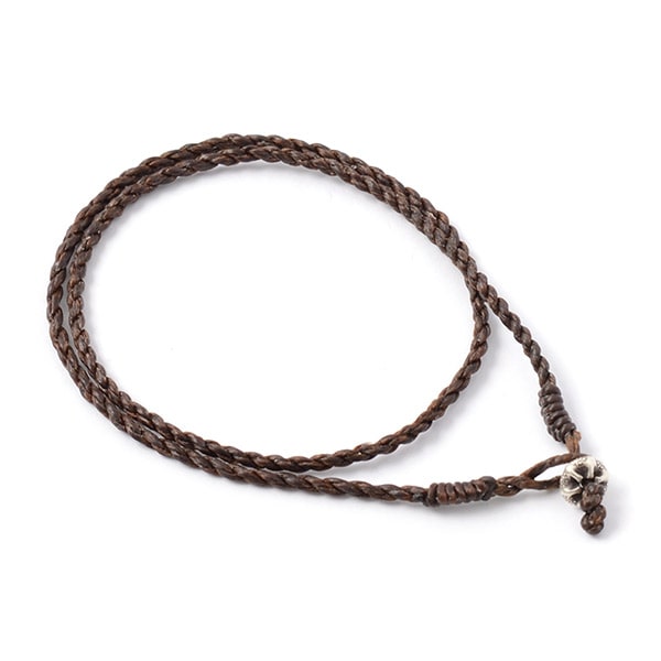 Collier de tour de cou en argent Phadua / cordon de cire