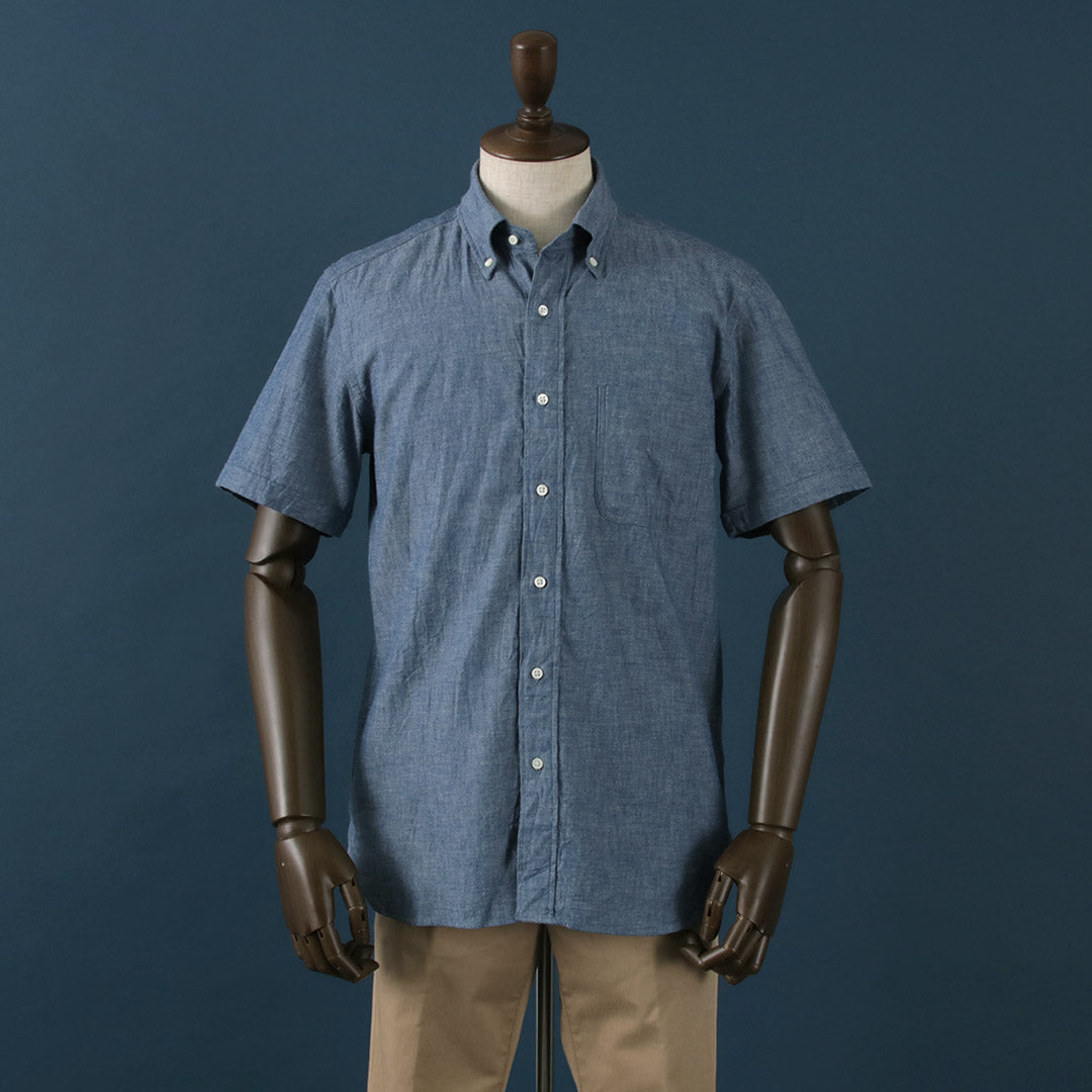 Camisa con botones de manga corta ROCOCO / Selvage Chambray