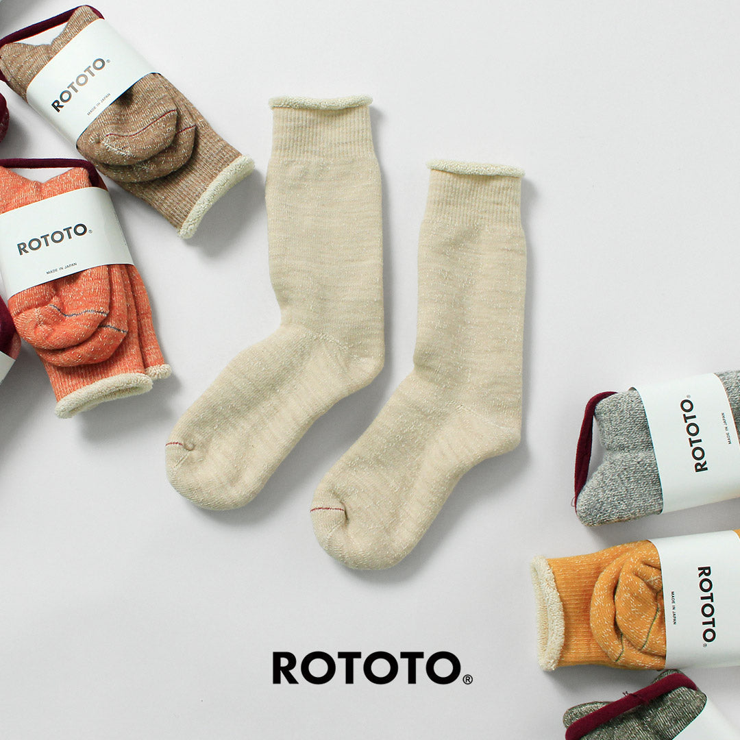 ROTOTO / 더블 페이스 크루 양말 메리노 울 & 오가닉 코튼